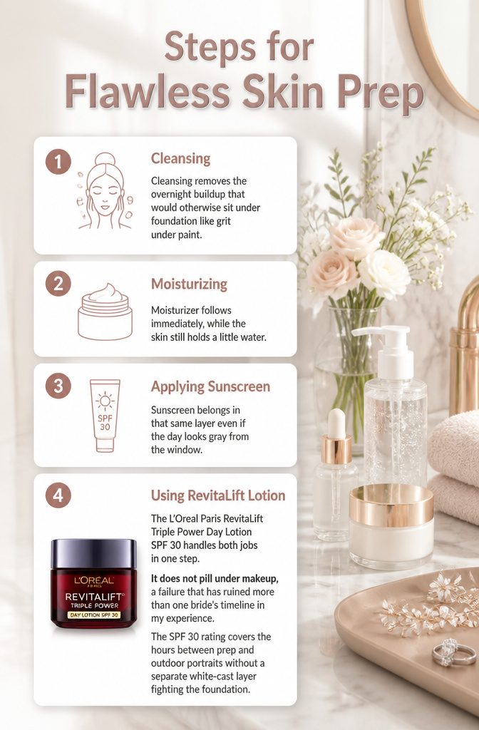 Lite Makeup Ideas for 2026: 10 Natural Looks to Try 11 Information image detailing steps for flawless skin prep.