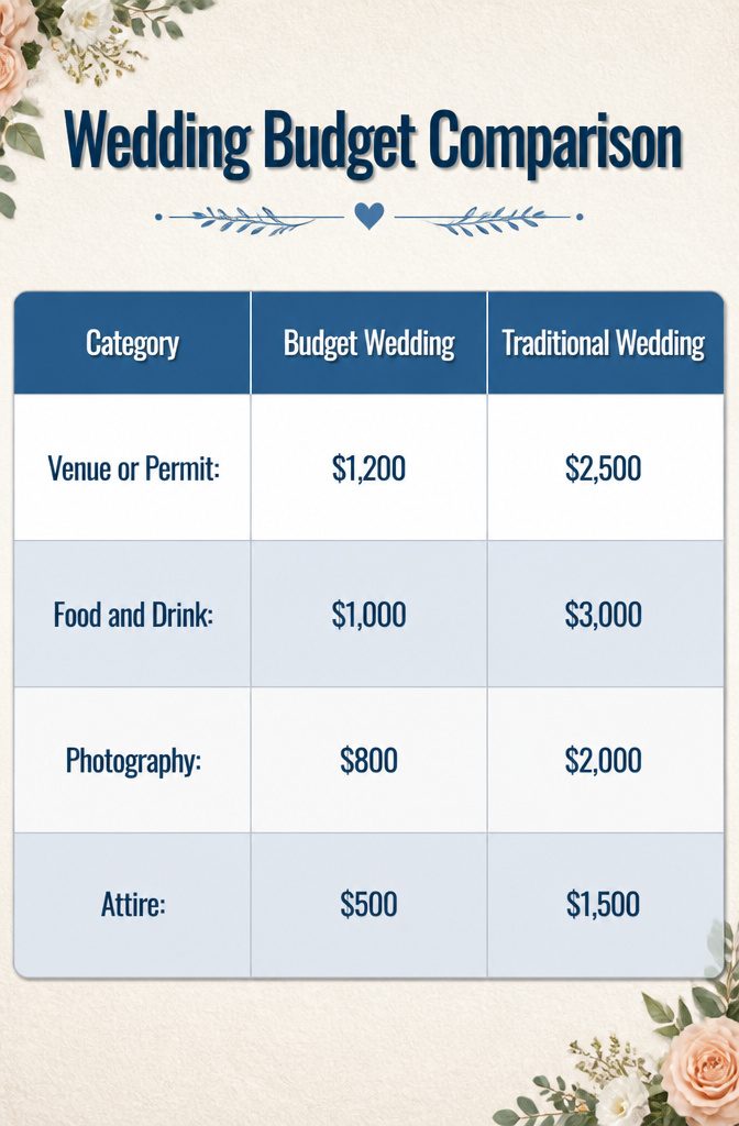 10 Little Wedding Ideas for a Small 2026 Celebration 12 A detailed table of wedding budget allocation for a small wedding.