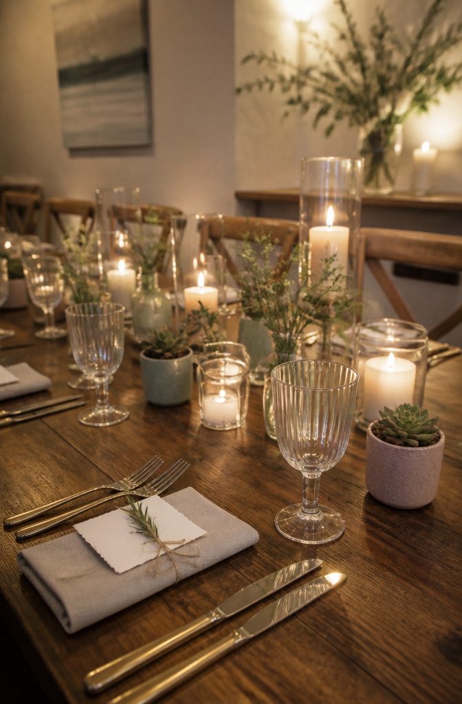 10 Little Wedding Ideas for a Small 2026 Celebration 7 Personalized place cards and unique wedding favors on a table.