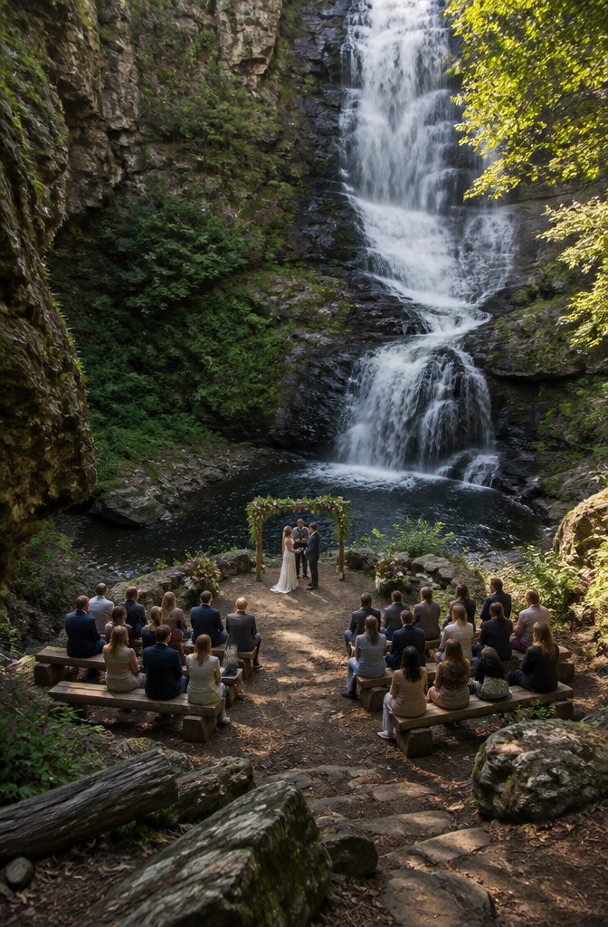 10 Little Wedding Ideas for a Small 2026 Celebration 4 A wedding ceremony taking place at a national park with natural beauty.