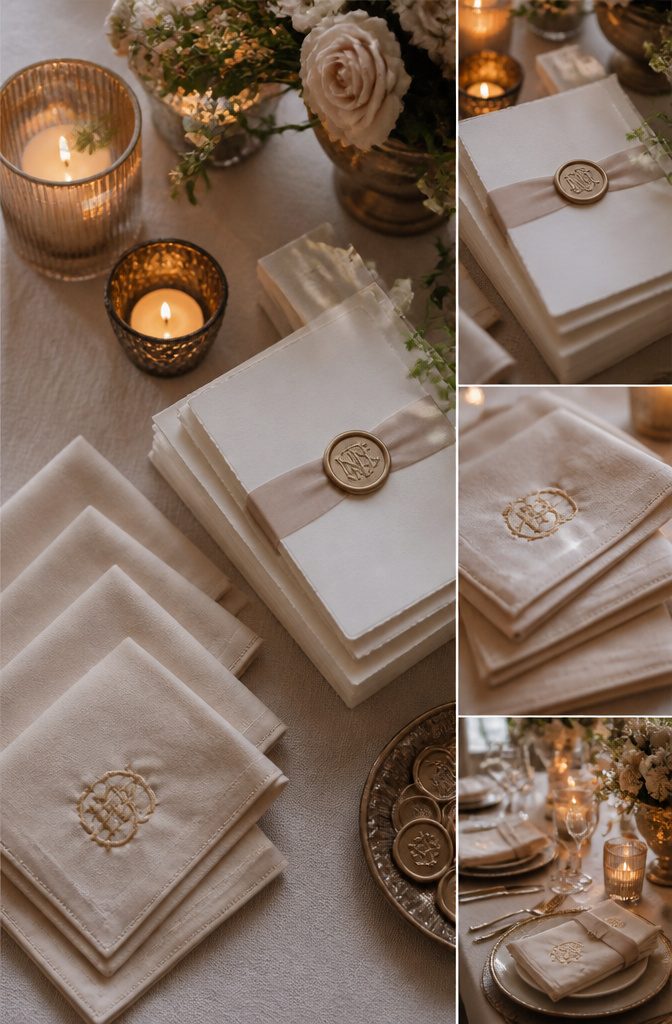 20 Special Wedding Ideas for a 2026 Celebration You'll Remember 4 An invitation suite featuring a custom monogram and wax seal.