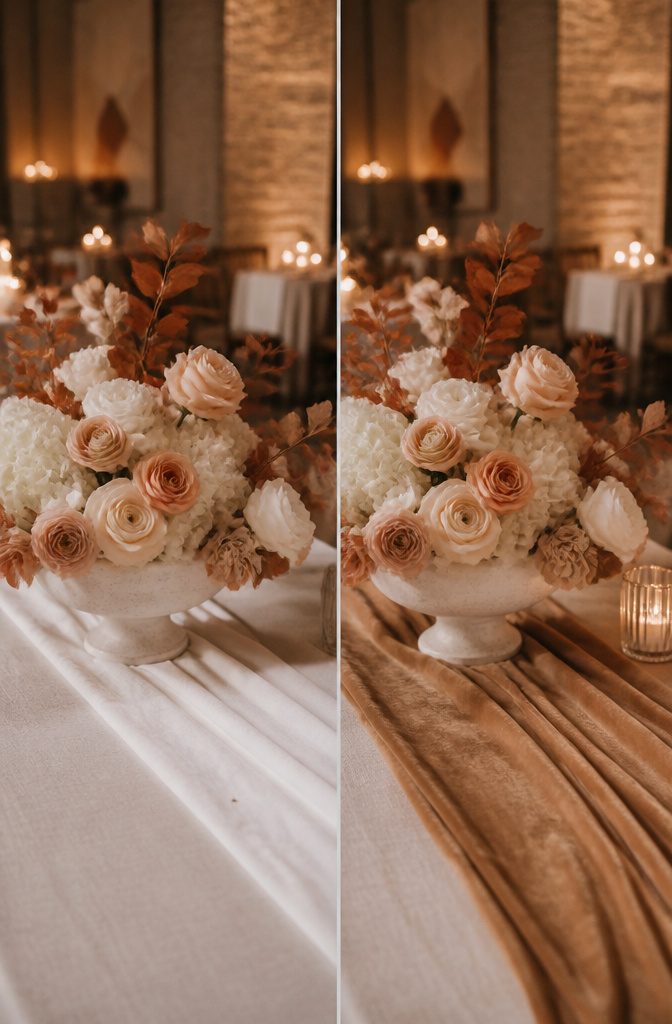 20 Wedding Decor Centerpiece Ideas for Every Reception Table 20 A centerpiece with cream and pastel flowers under soft candlelight.