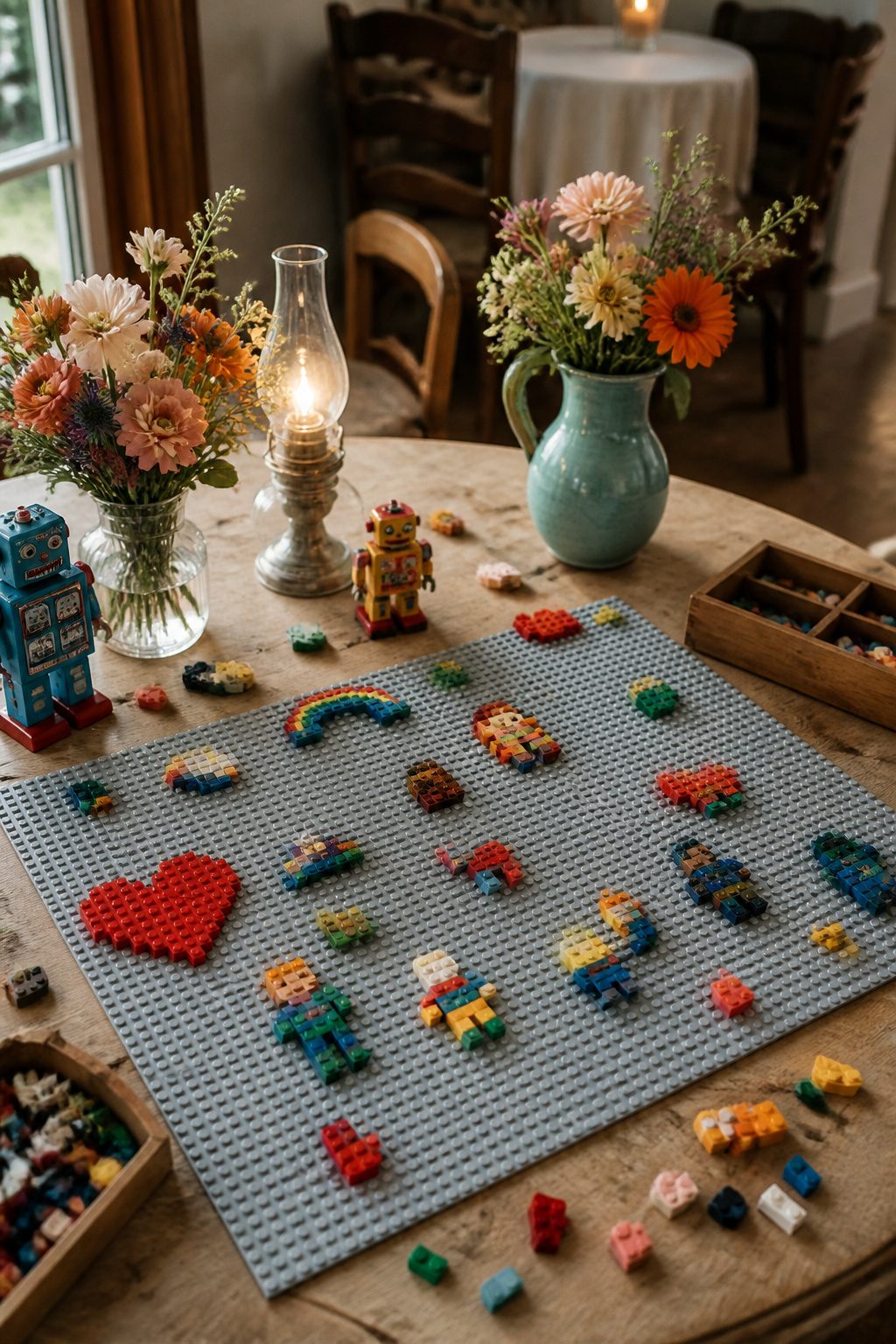 20 Wedding Sign In Ideas Guest Books Couples Actually Keep 17 A Lego guest book station with colorful bricks and a baseplate.