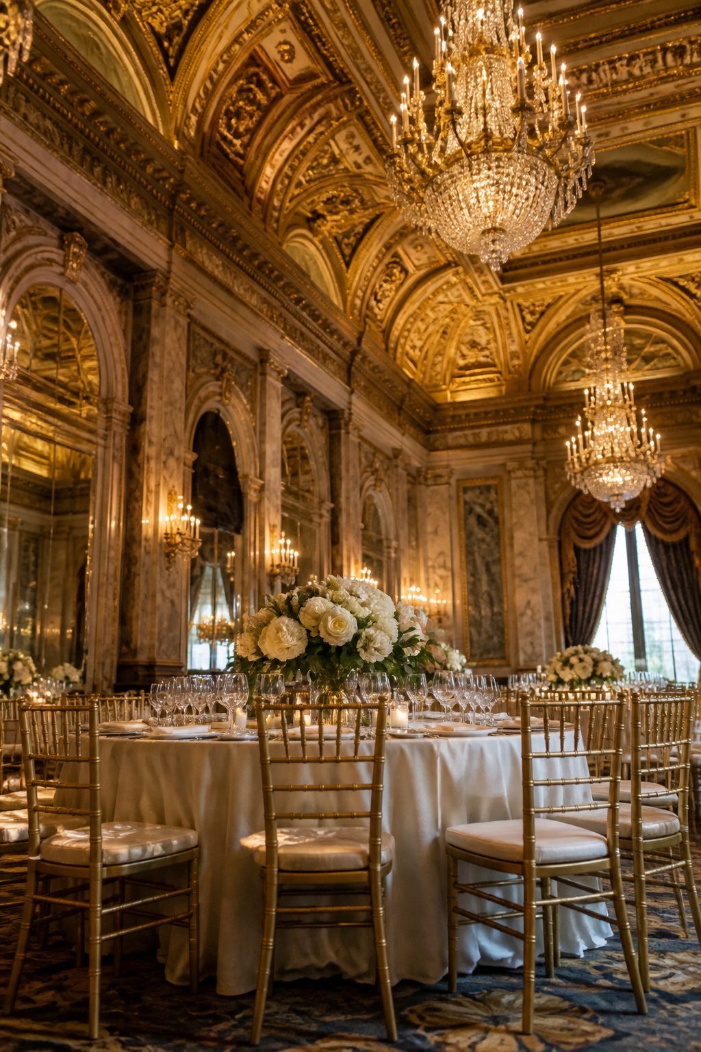 9 Indoor Wedding Venue Ideas for 2026: From Warehouses to Museums 2 Elegant ballroom at The Jefferson Hotel with chandeliers and classic decor.
