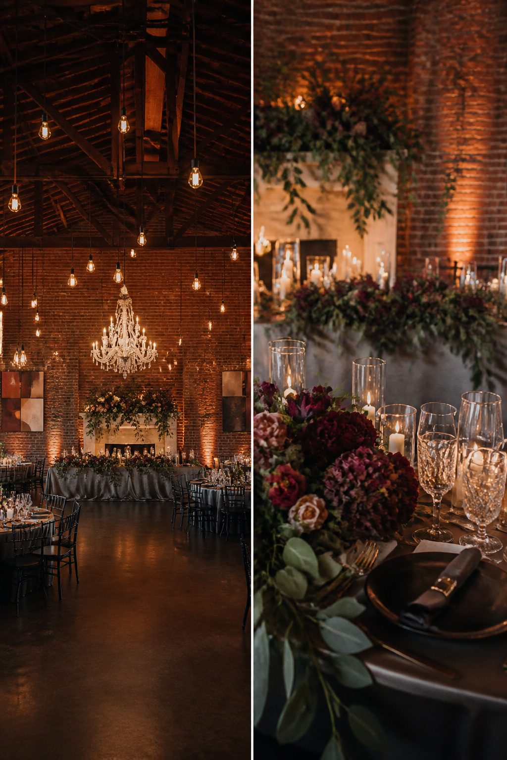 9 Indoor Wedding Venue Ideas for 2026: From Warehouses to Museums 12 Decorative lighting setup inside a wedding venue.